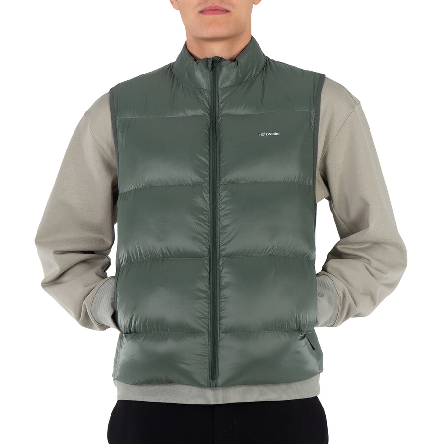 Men's Dark Green Shiny Daff Down Vest