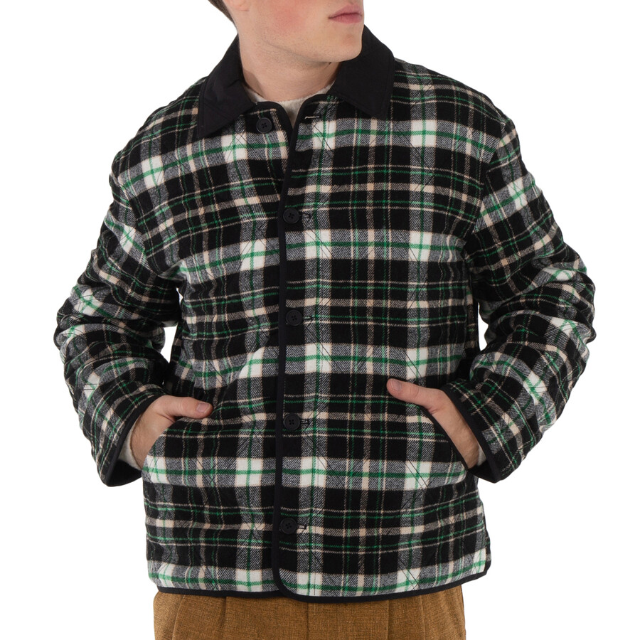 Men's Green Mix Gomezi Check Combat Jacket