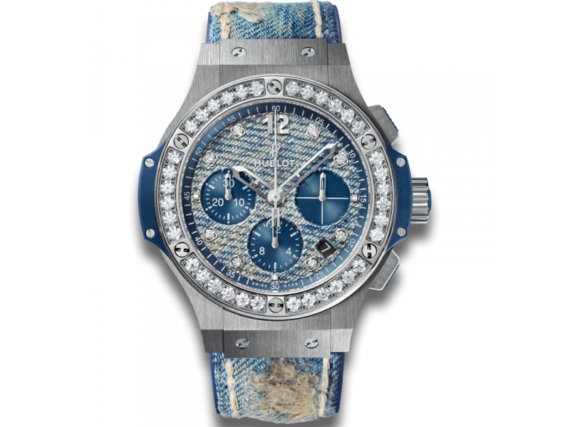 Big Bang Jeans Blue Diamond Dial Chronograph Limited Edition Men's Watch