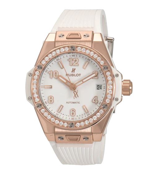 Hublot Big Bang One Click King Gold Automatic Diamond White Dial Ladies Watch 485.OE.2080.RW.1204