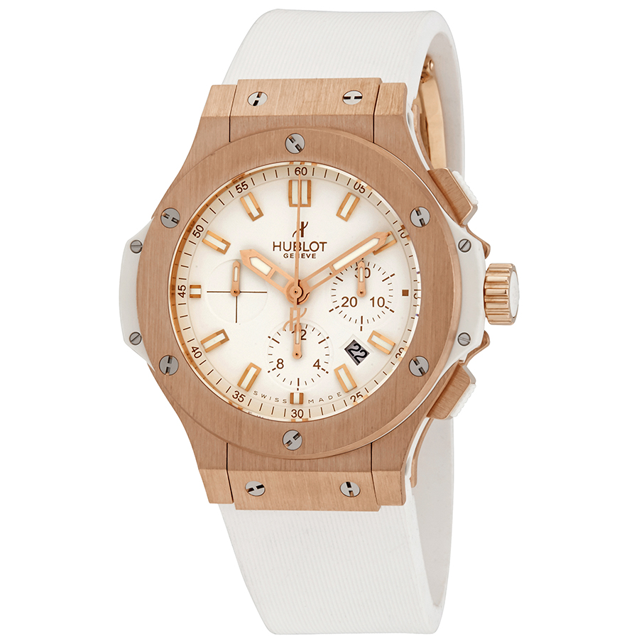 Hublot Big Bang White Dial 18kt Rose Gold Automatic Chronograph Men's Watch 301-PE-2180-RW
