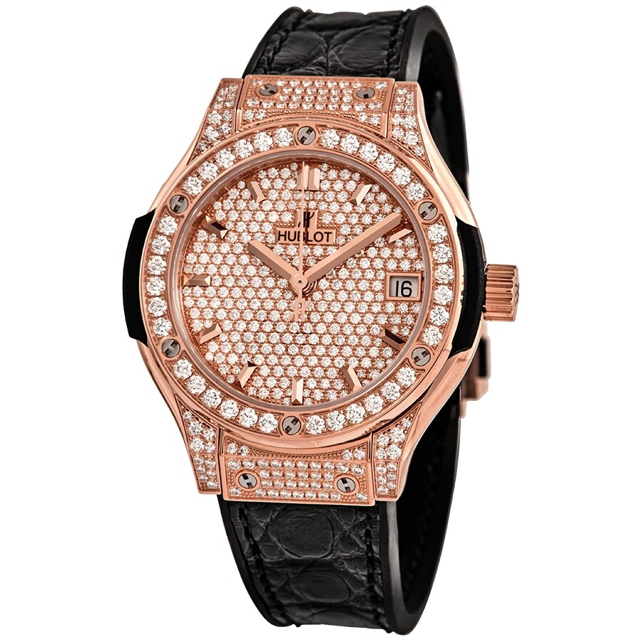 rose gold and diamond watch