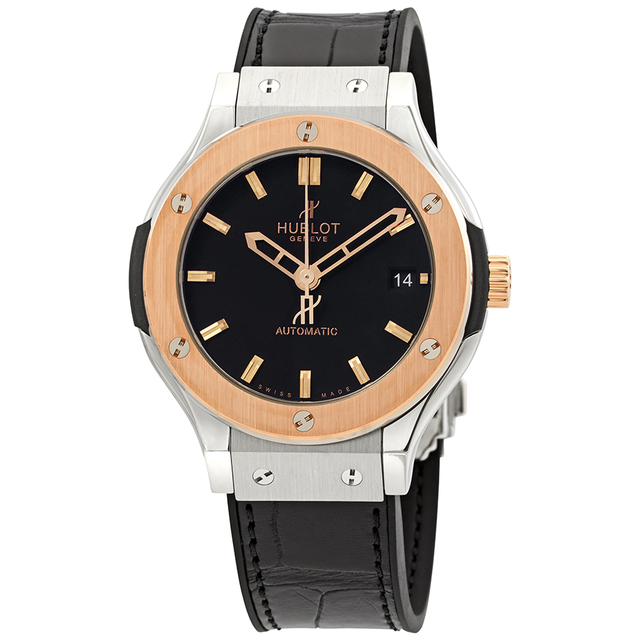 Hublot Classic Fusion Black Dial Automatic Black Alligator Rubber Watch 565.ZP.1180.LR