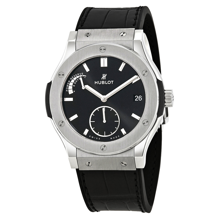 Hublot Classic Fusion Black Dial Automatic Men's Power Reserve Watch 516.NX.1470.LR