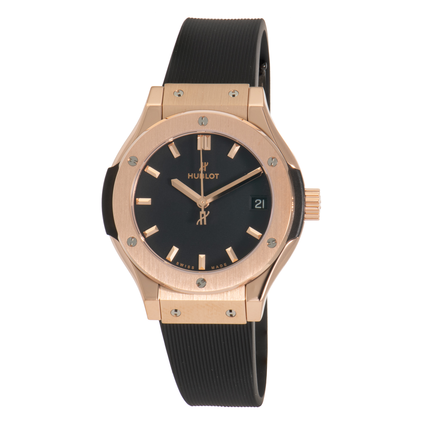 Classic Fusion Black Dial Ladies 18 Carat Rose Gold Watch