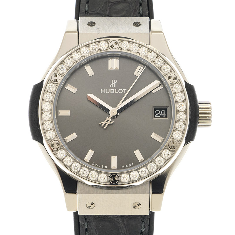 Hublot Classic Fusion Quartz Grey Dial Ladies Watch 581.nx.7071.lr.1104