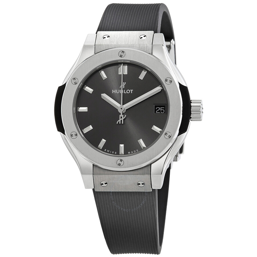 Shop Hublot Classic Fusion Quartz Grey Dial Ladies Watch 581.nx.7071.rx