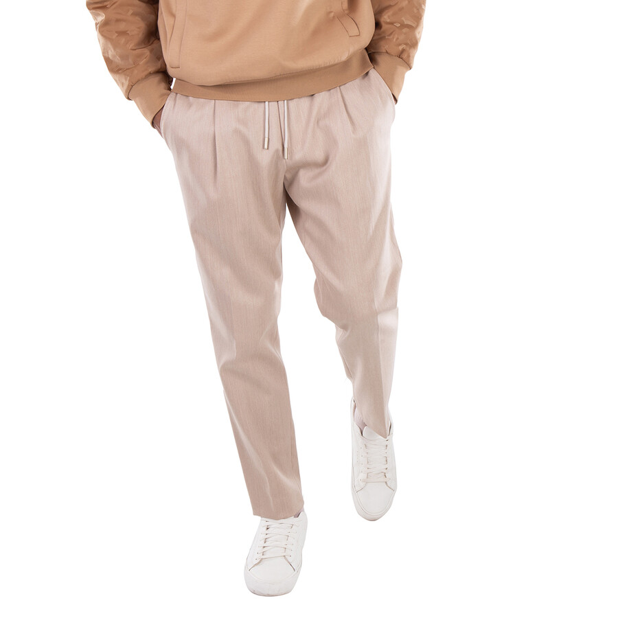 Beige Drawstring Trousers