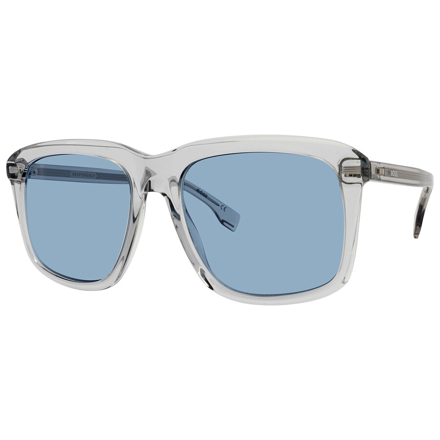 Hugo Boss Blue Square Men's Sunglasses Boss 1420/s 0kb7/ku 55 In Blue