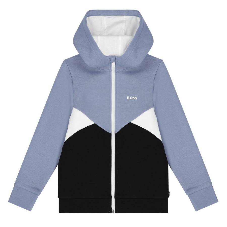 Boys Logo Hooded Zip-Up Sweatshirt