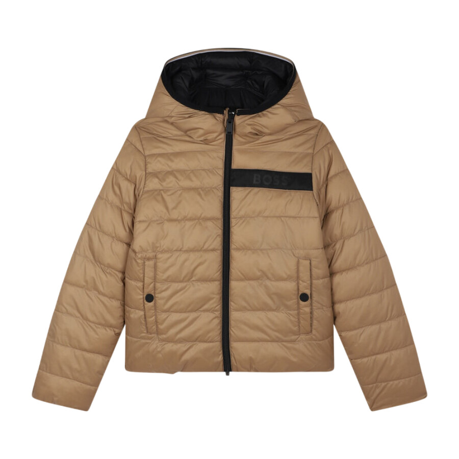 HUGO BOSS HUGO BOSS BOYS LOGO-APPLIQUE PADDED JACKET