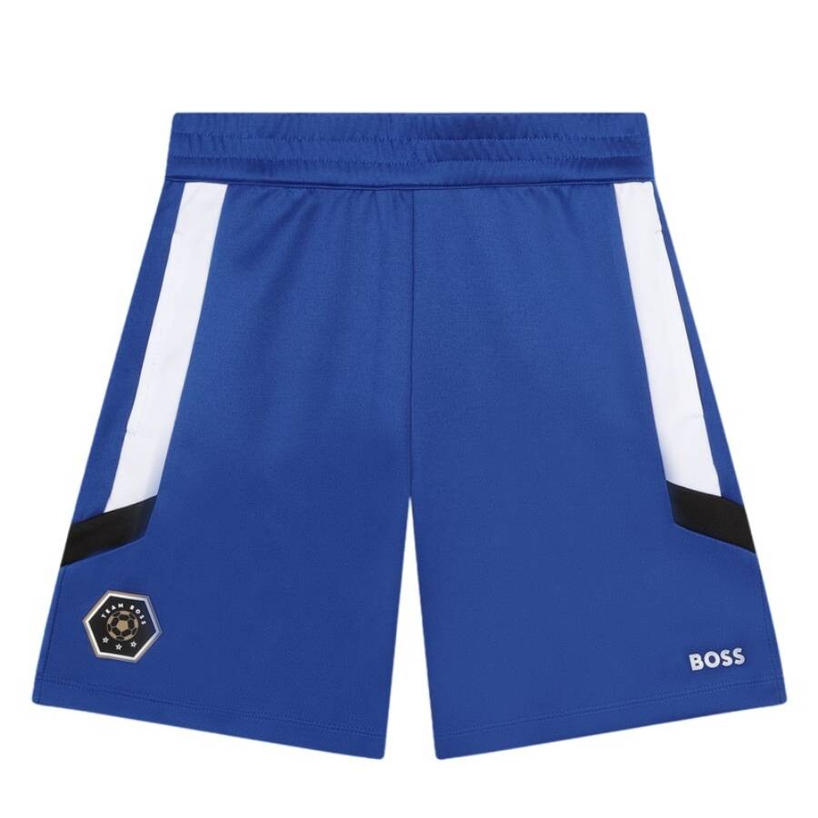 Hugo Boss Boys Signature Detail Running Shorts In Blue