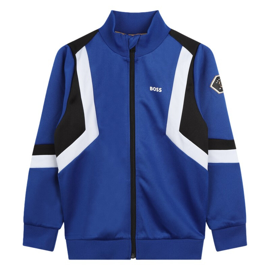 Boys Stripe Logo Detail Zip-Up Jacket