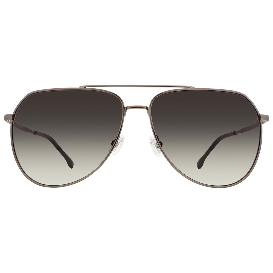 Shop Hugo Boss Brown Shaded Pilot Men's Sunglasses Boss 1447/s 0kj1 61 In Brown / Dark / Ruthenium