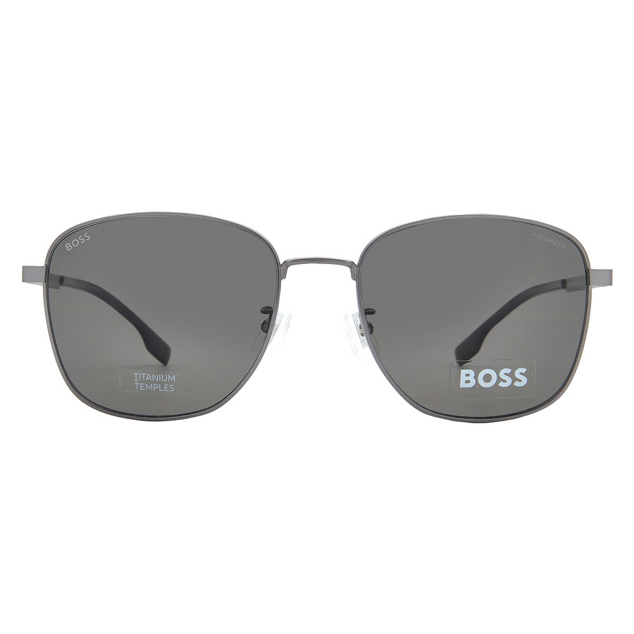 Hugo Boss Dark Grey Square Men's Sunglasses Boss 1412/f/s 0r80 57 In Black