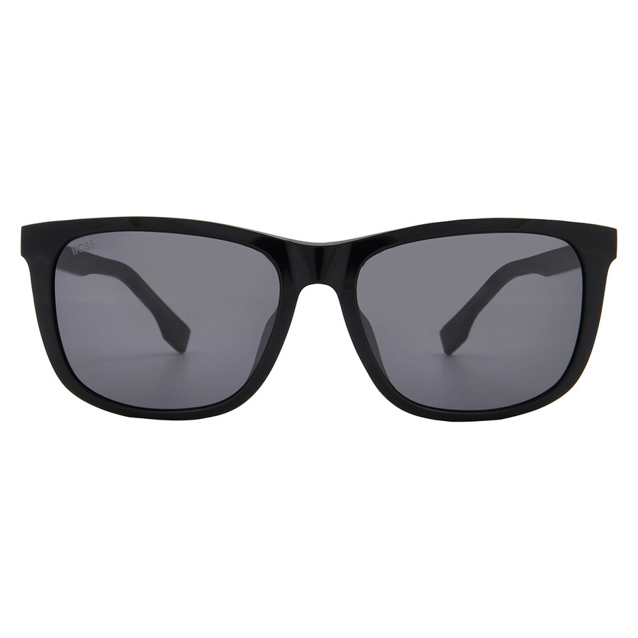 Hugo Boss Dark Grey Square Men's Sunglasses Boss 1617/f/s 0807/ir 59 In Black