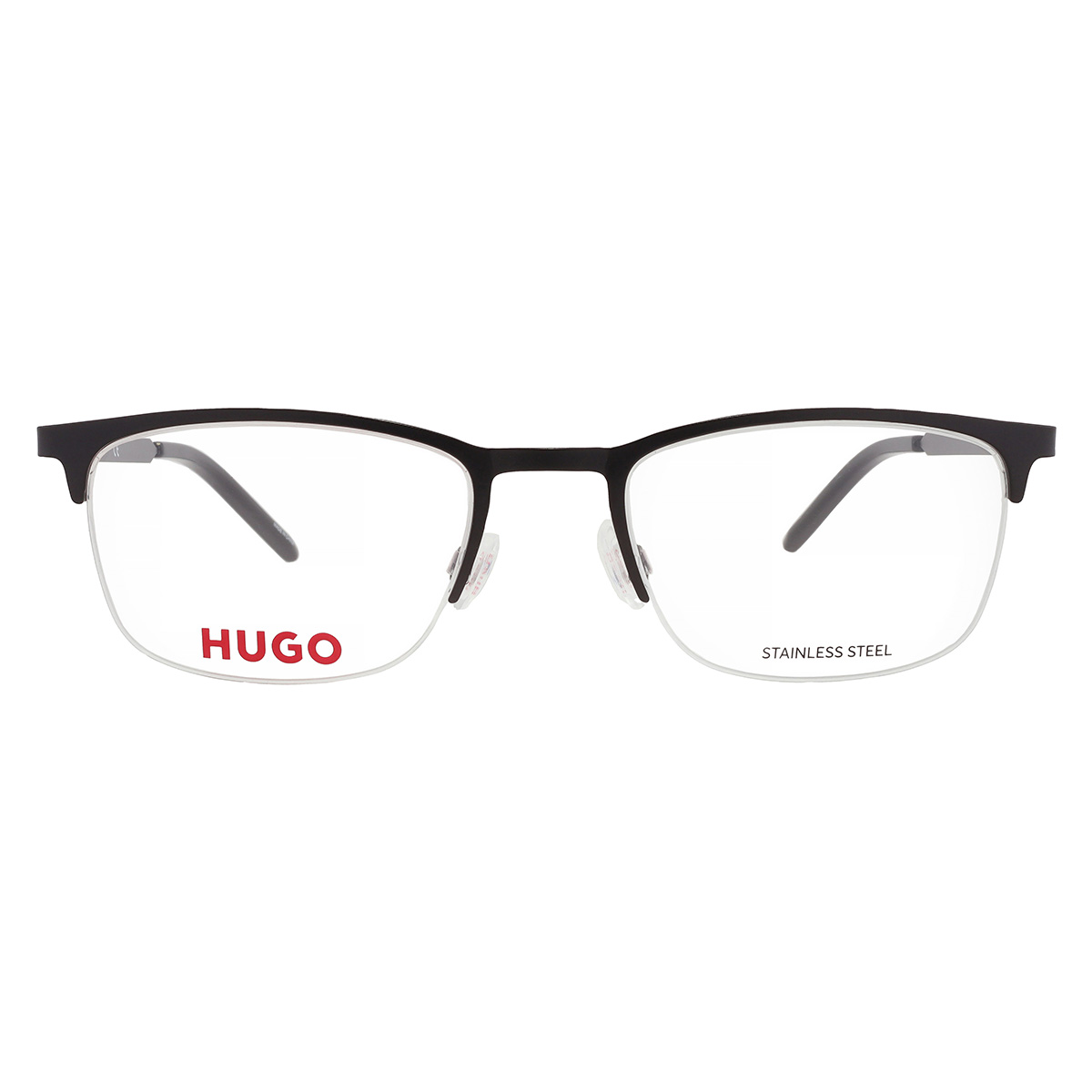 Hugo Boss Hugo Matte Black Rectangular Eyeglasses 53 Eye Size In Black