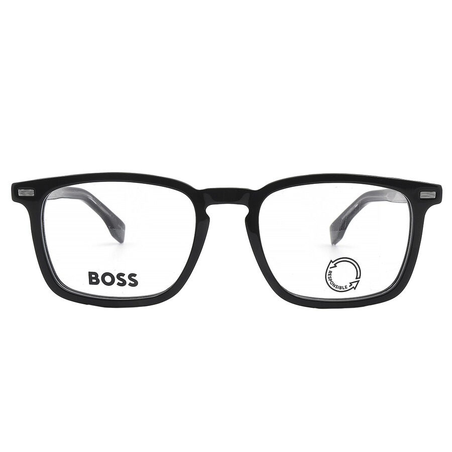 Hugo Boss Demo Rectangular Men's Eyeglasses Boss 1368 0807 53 In Black