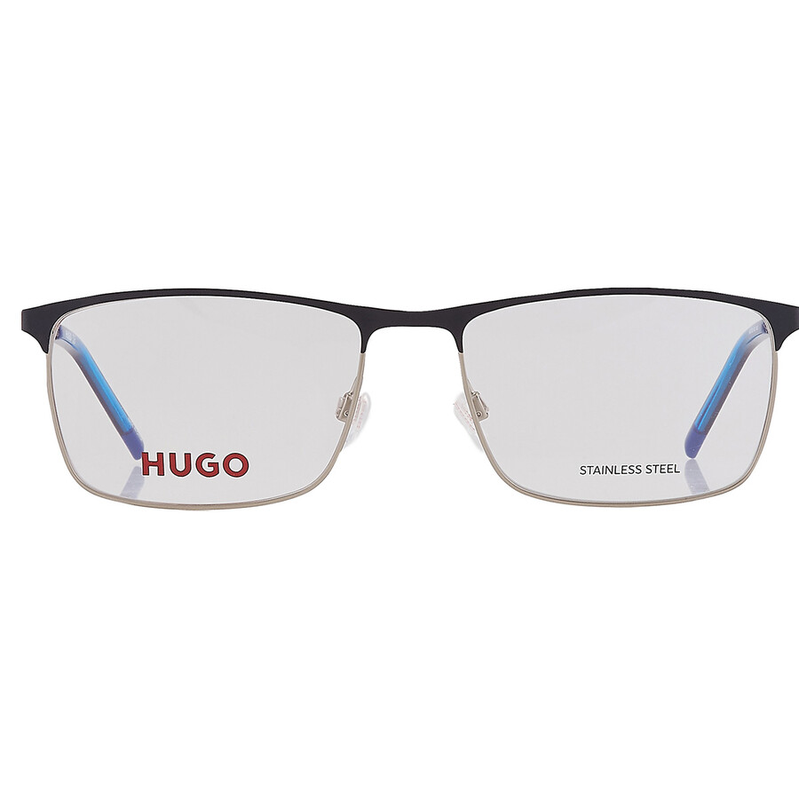Hugo Boss Demo Rectangular Men's Eyeglasses Hg 1182 0ku0 56 In Blue / Ruthenium
