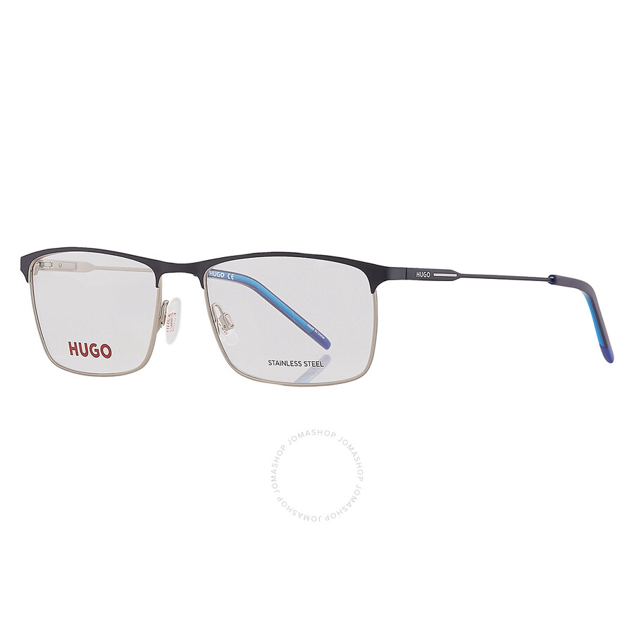 Hugo Boss Demo Rectangular Men's Eyeglasses Hg 1182 0ku0 56 In Blue / Ruthenium