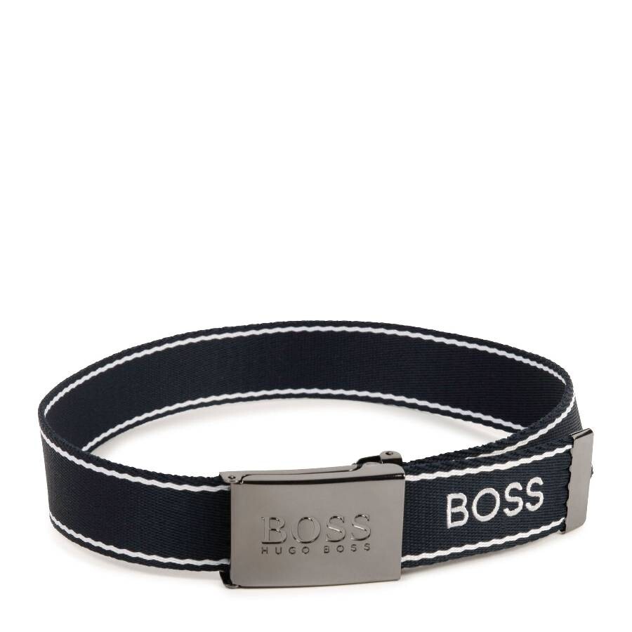 Embroidered Logo Buckle Belt