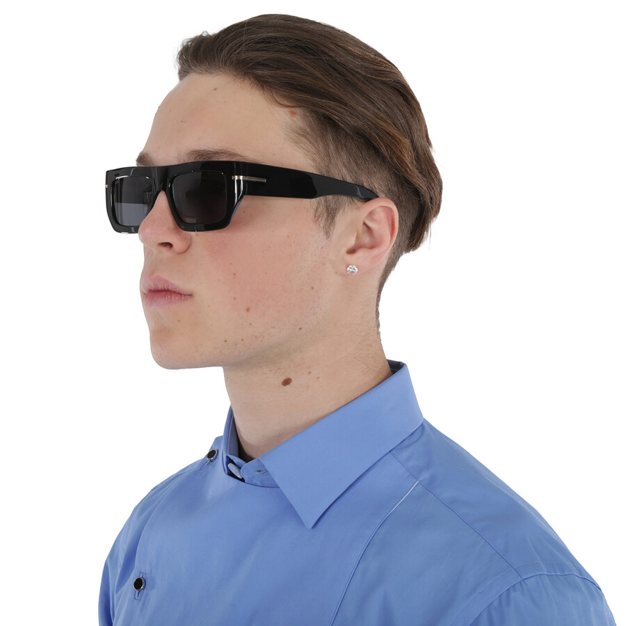 Hugo Boss Grey Browline Men's Sunglasses Boss 1502/s 0wr7/ir 54 In Black / Grey