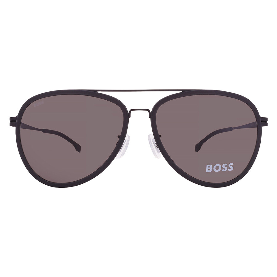 HUGO BOSS HUGO BOSS GREY PILOT MEN'S SUNGLASSES BOSS 1466/F/SK 0003/IR 61