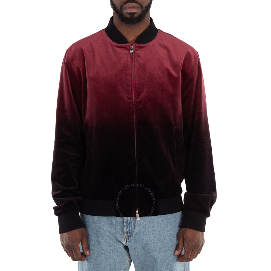 Hugo Boss Hanry Ombre Velvet Bomber Jacket In Red