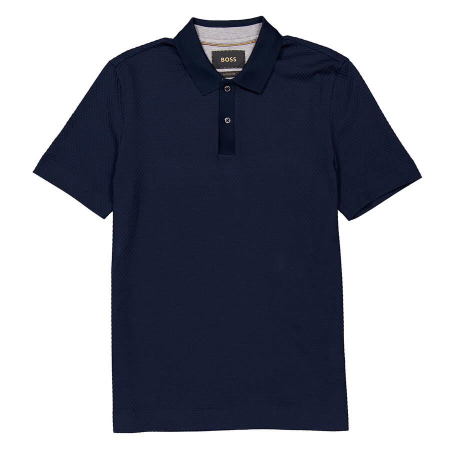 Jacquard Bubble Cotton-Silk Polo Shirt
