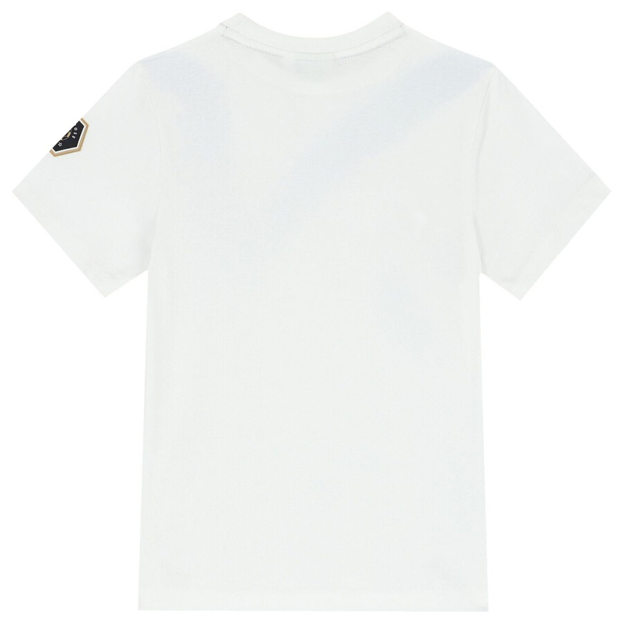 Hugo Boss Kids Degrade Artwork Logo T-shirt In White