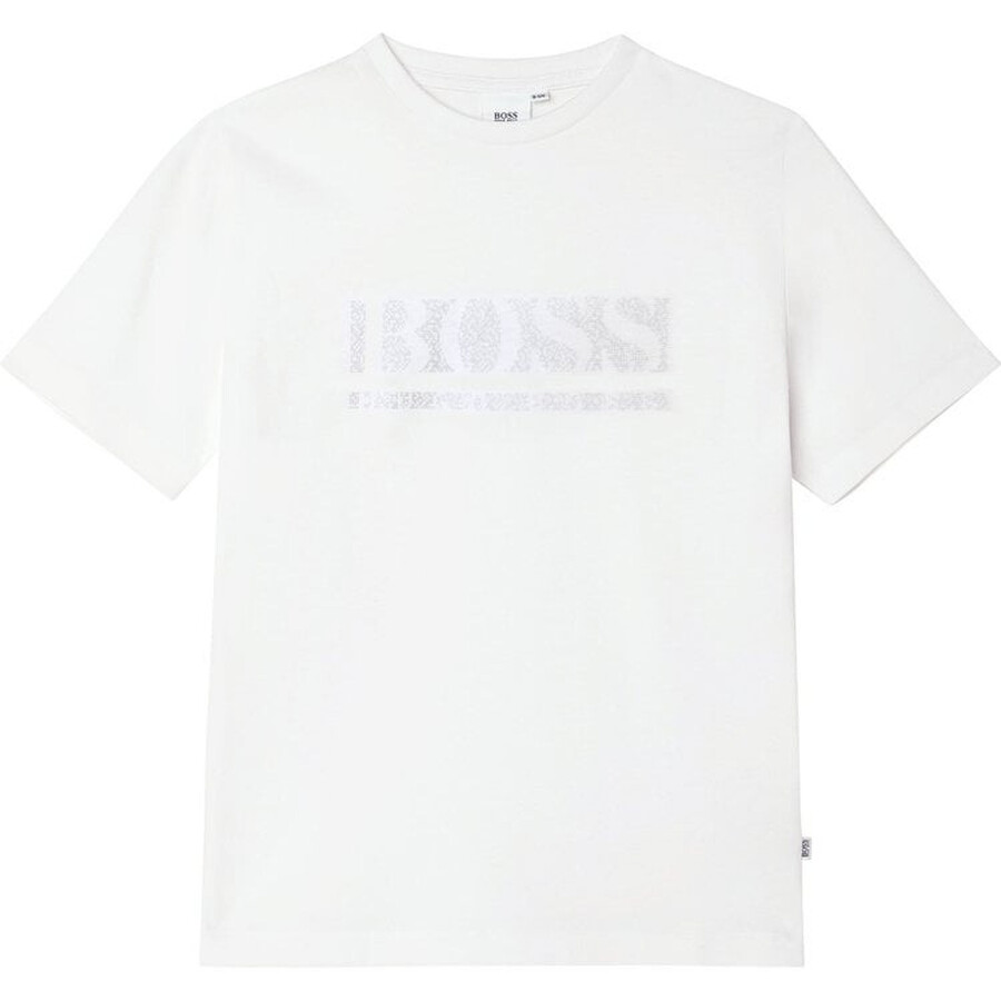 Kids White Pixel Logo T-Shirt