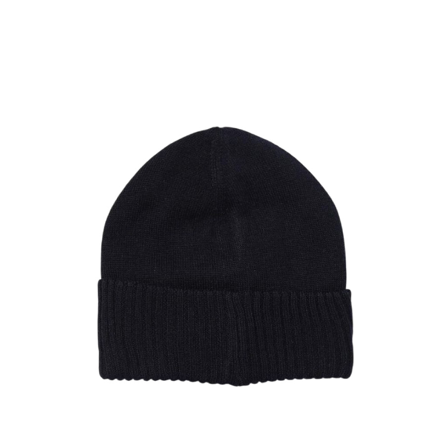 Hugo Boss Logo-patch Wool-blend Beanie In Black