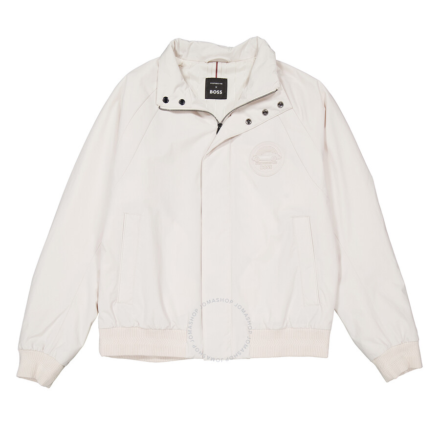 Hugo Boss Long Sleeve Zip-up Jacket In White