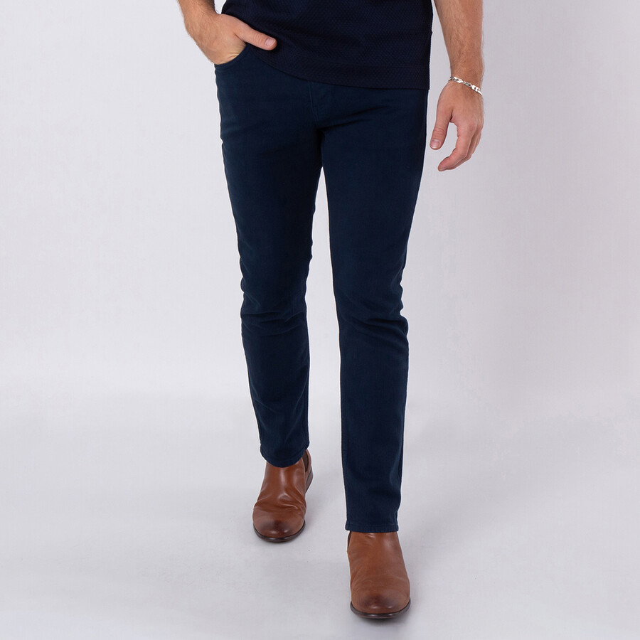 Long Slim-Fit Denim Jeans
