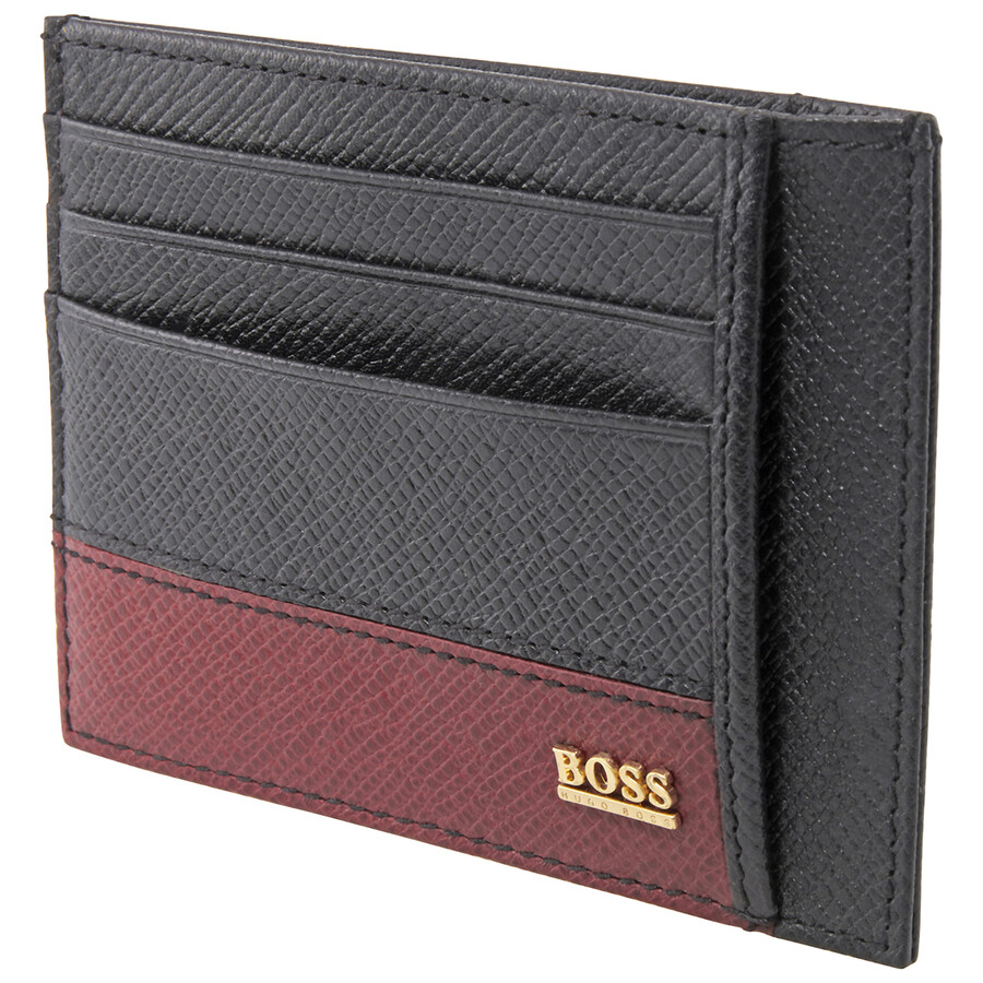 Hugo Boss Men's Signature Grained Leather Card Case 50424042001