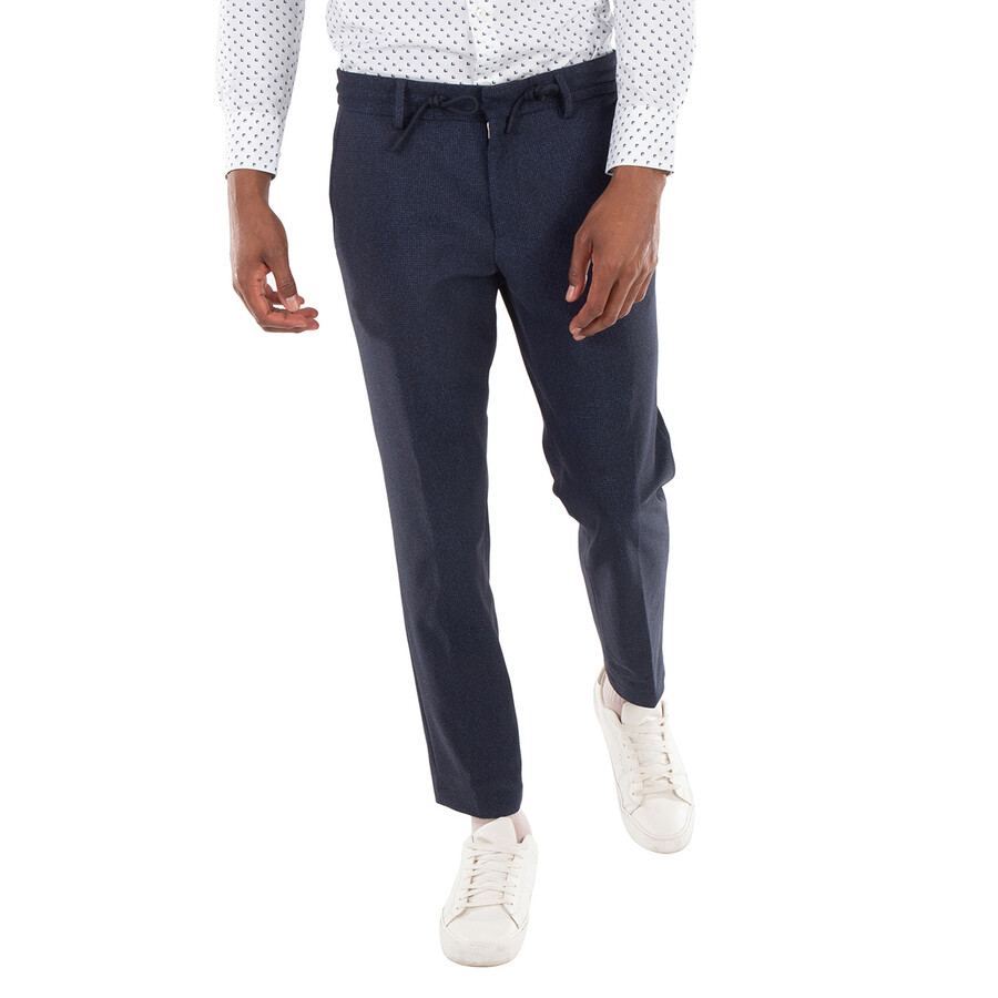 Micro-Patterned Slim-Fit Trousers