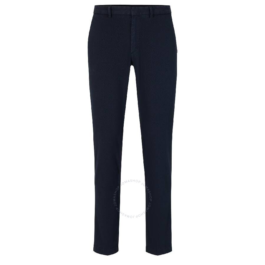 Hugo Boss Slim-fit Trousers In Micro-patterned Performance-stretch Jersey In Blue