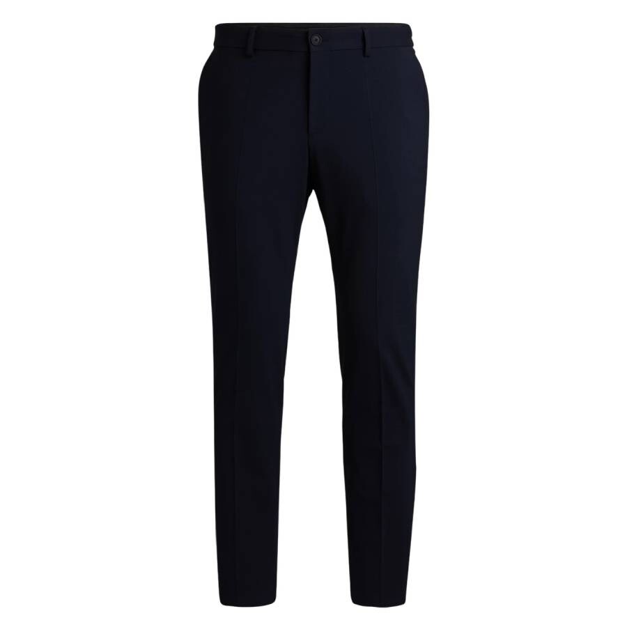 Hugo Boss Performance-stretch Wool-blend Trousers In Blue