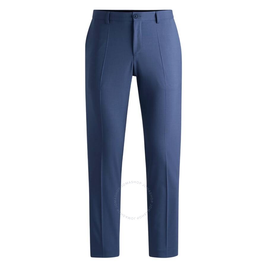 Hugo Boss Modern-fit Trousers In A Performance-stretch Wool Blend In Blue