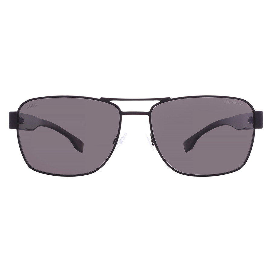 Hugo Boss Polarized Grey Navigator Men's Sunglasses Boss 1441/o/s 0807/m9 60 In Black