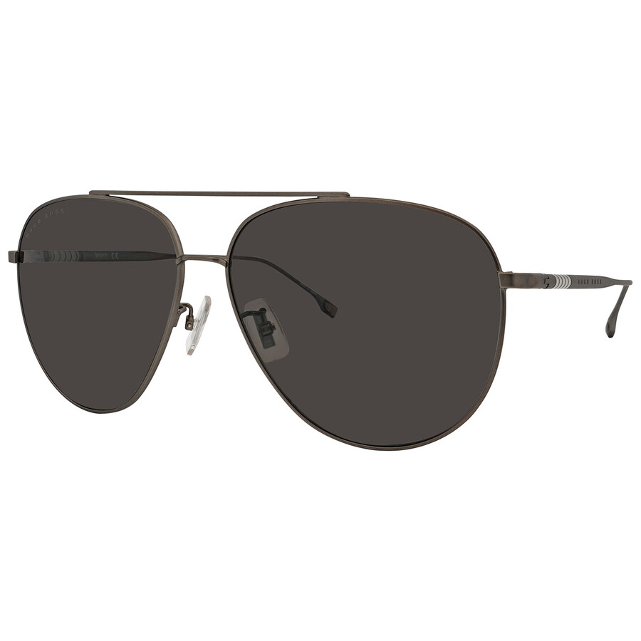 Hugo Boss Polarized Grey Pilot Men's Sunglasses Boss 1296/f/s 0r80/m9 63 In Grey