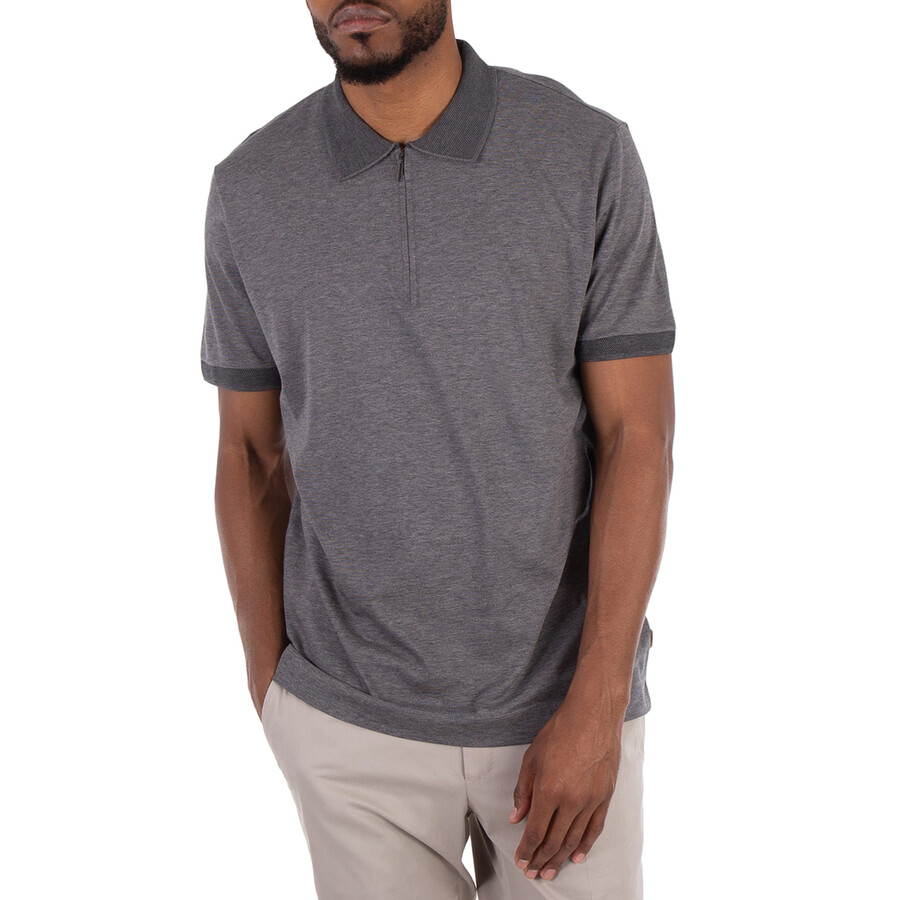 Short-Sleeved Zip-Placket Polo Shirt