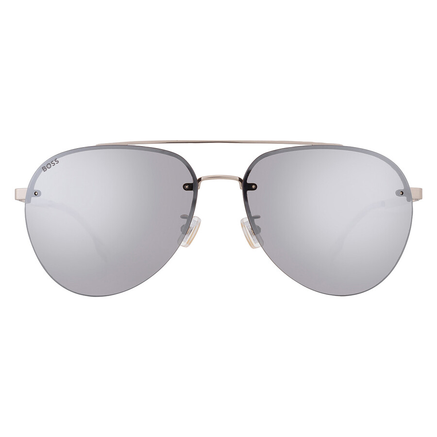 Hugo Boss Silver Pilot Men's Sunglasses Boss 1537/f/sk J5g 62 In Gray