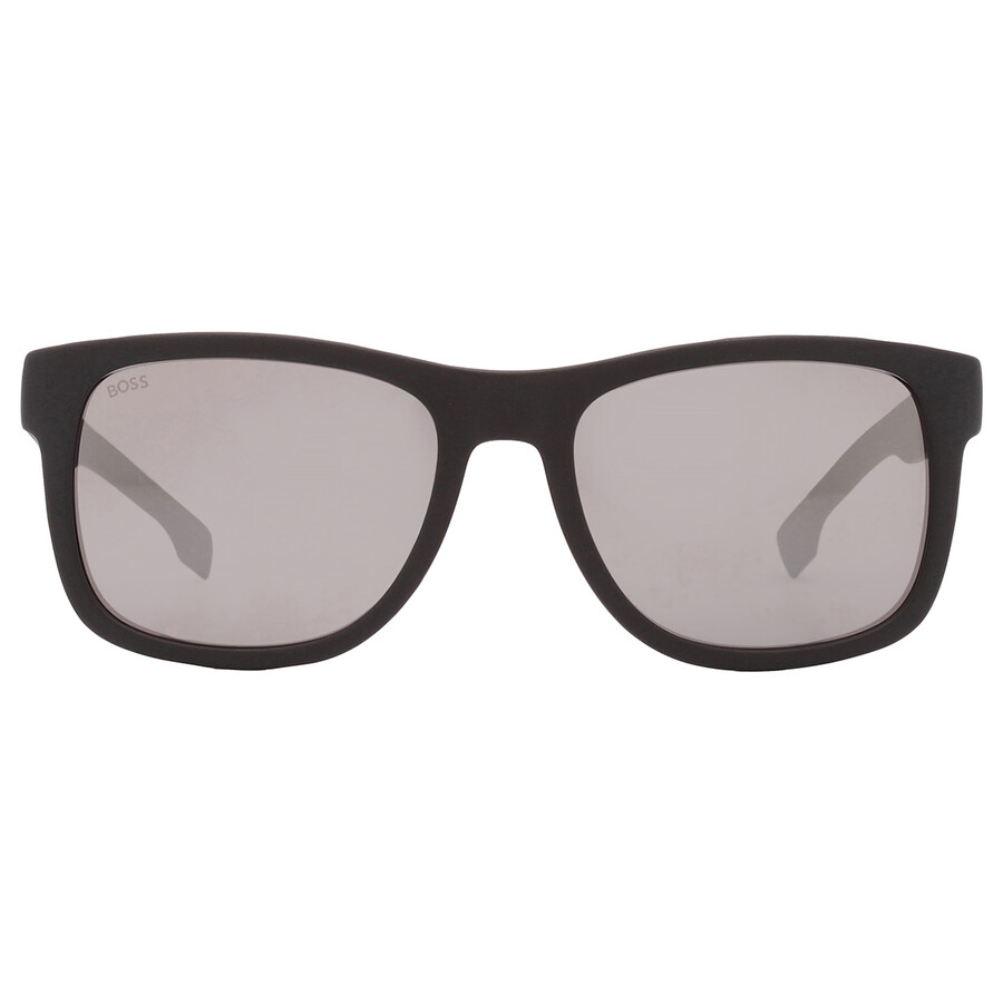 Hugo Boss Silver Square Men's Sunglasses Boss 1568/s 0003/t4 55 In Black / Silver