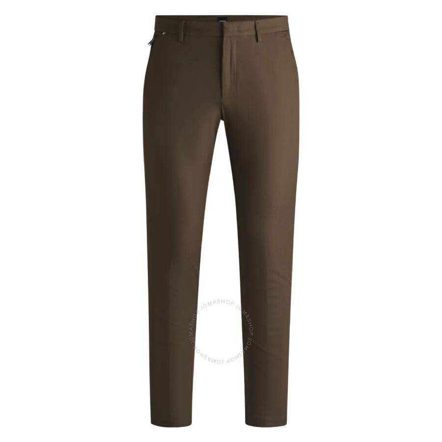 Hugo Boss Slim-fit Trousers In Stretch Cotton In Green