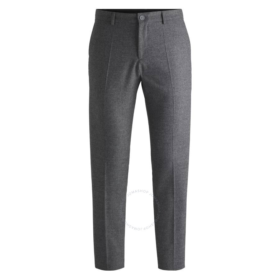 Hugo Boss Delaware Slim-fit Trousers In Two-tone Stretch Jersey In Silver Tone