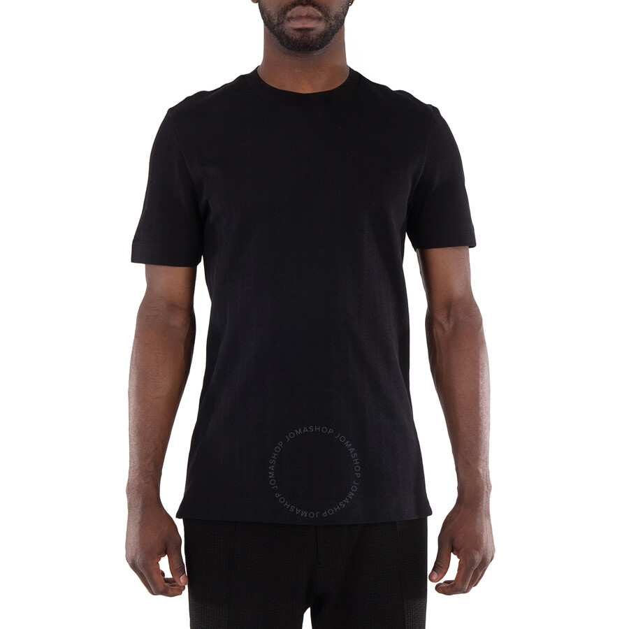 Tシャツ・カットソー HUGO Men T-shirt Black 50530434 001 HUGO MEN Metallic Logo-print Cotton T-shirt Black