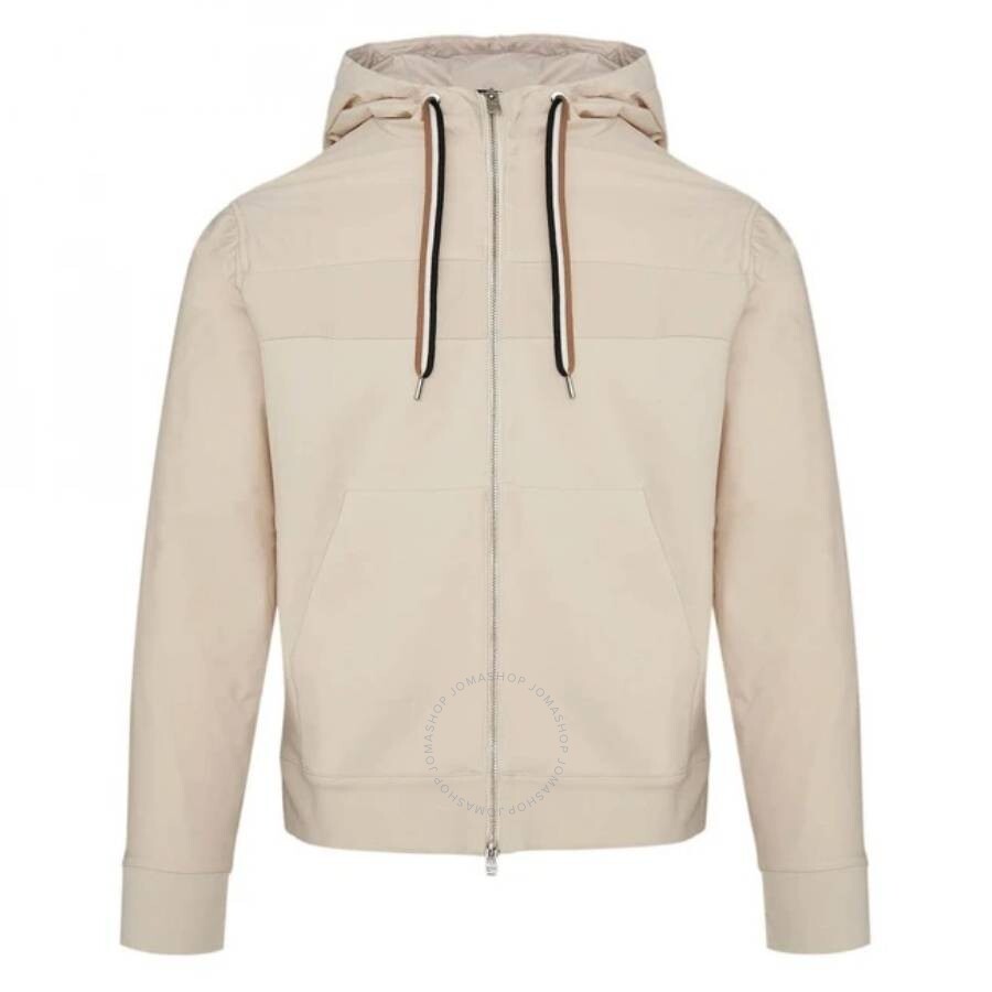 Hugo Boss Tonal Insert Zip-up Hoodie In White