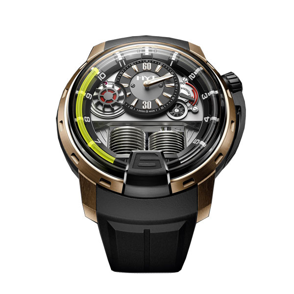HYT H1 Black DLC Pink Gold Black Dial Men's Watch 148-DG-22-GF-RU