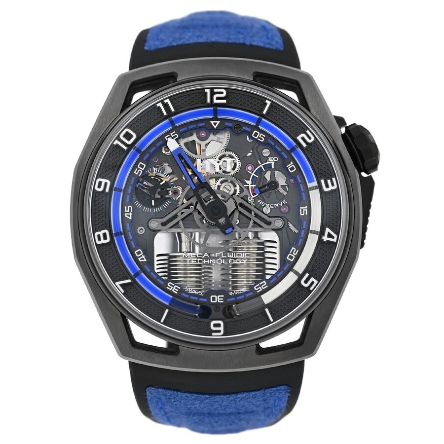 HYT Hastroid H02754-A Meca Fluidic Technology Hand Wind Black Dial Men's Watch H02754-A